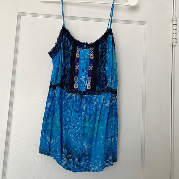 Free People lace trim spaghetti strap top - Picture 1 of 6